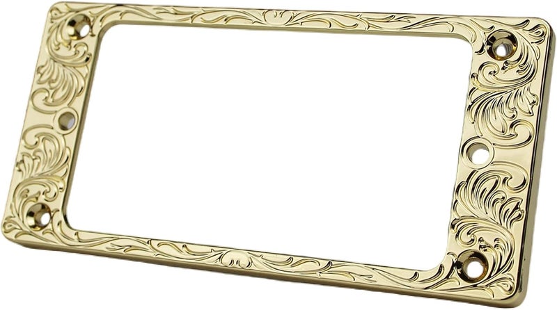 guyker Metal Flat Humbucker Cover, Pickup Mounting Ring Set - Bridge Neck Pickups Frame Replacement Part for Electric Guitar or Precision Bass(2PCS, PR008 Gold) - Image 3